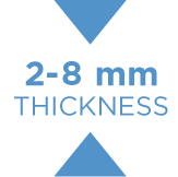 Thickness 2-8 mm